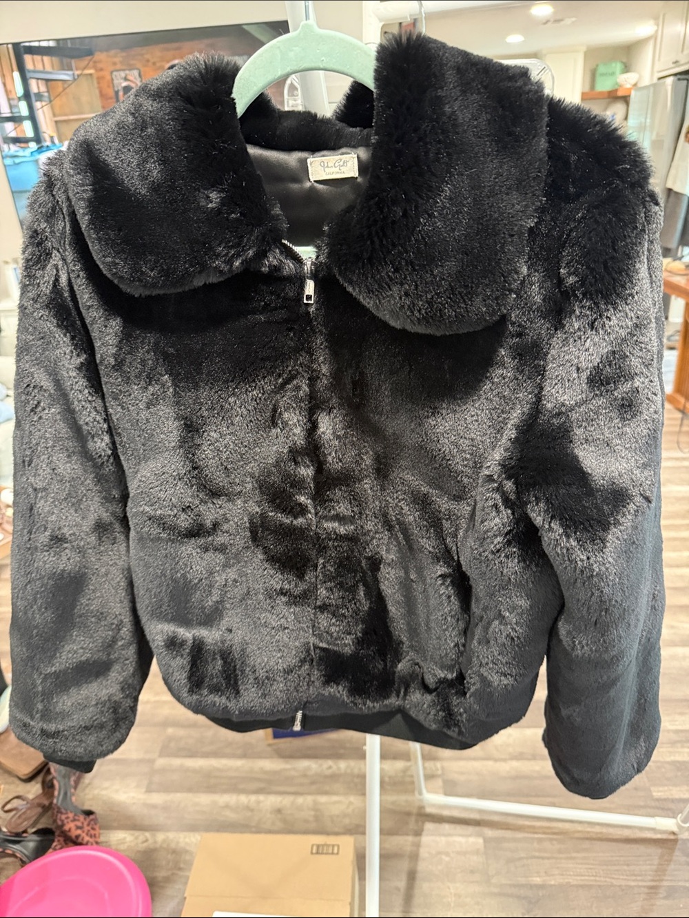 Brandy Melville Black Faux Fur Teddy Jacket